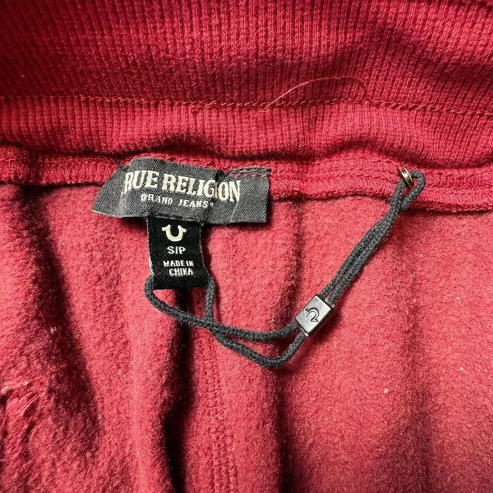 True Religion Brand Jeans Burgundy Cargo Sweatpants Joggers Mens S